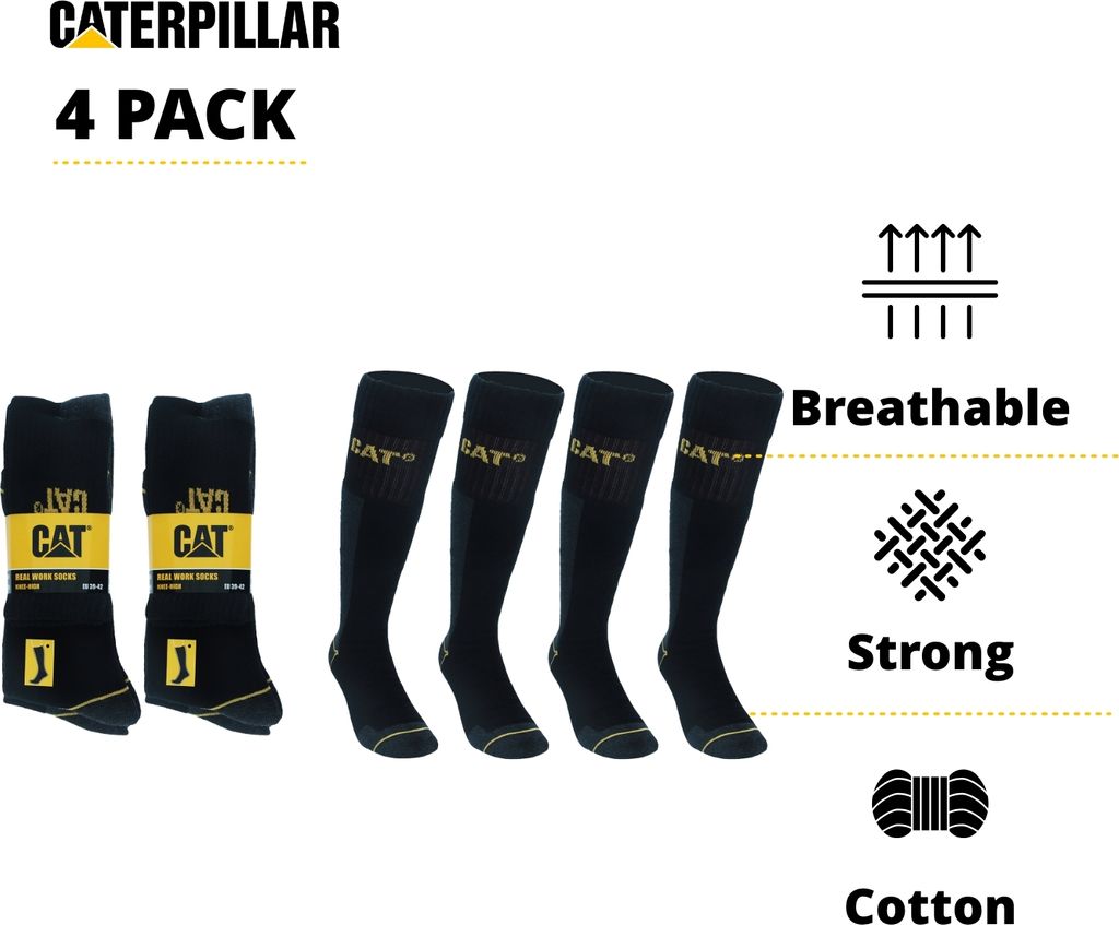 CAT Caterpillar Calze Da Lavoro Power&Cool – Confezione Da 6 Paia, Taglia 39-42 – Compressione E Traspirabilità