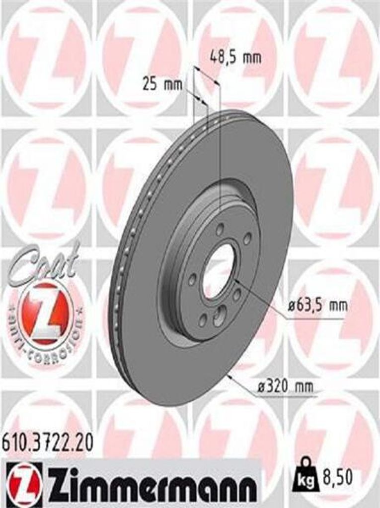 ZIMMERMANN Bremsscheibe Artikel: 610.3722.20