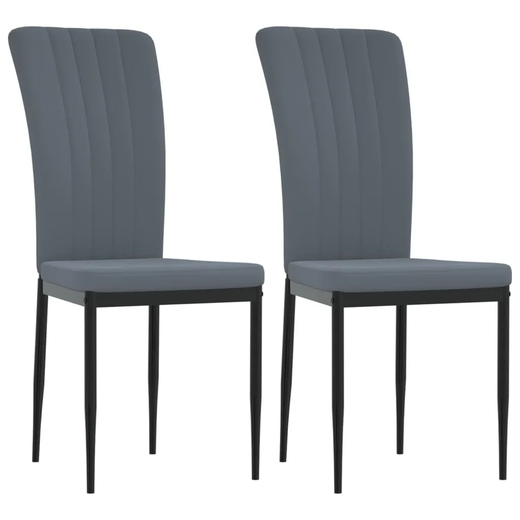 Set 2 Sedie SYFAX Grigio Velluto | Arreda con Stile la Tua Casa