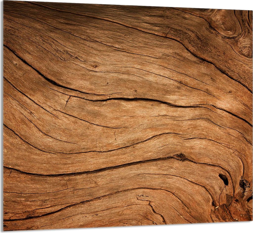 GLASPLATTE FÜR KÜCHE 65x60 Holz
