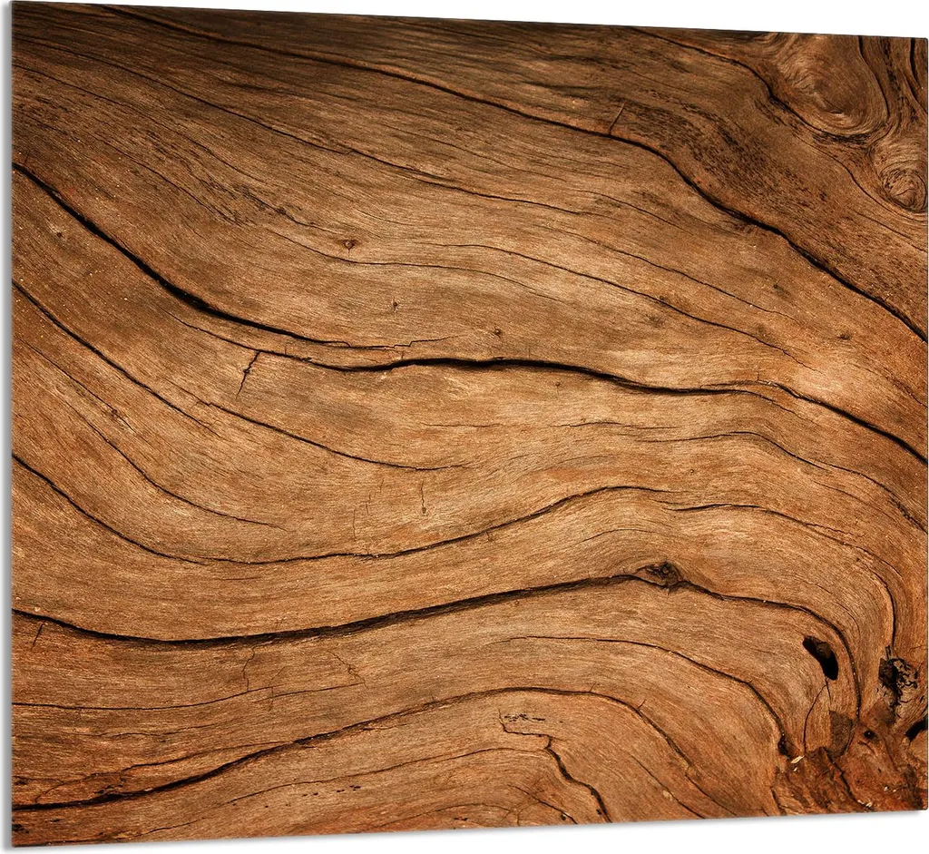 GLASPLATTE FÜR KÜCHE 65x60 Holz