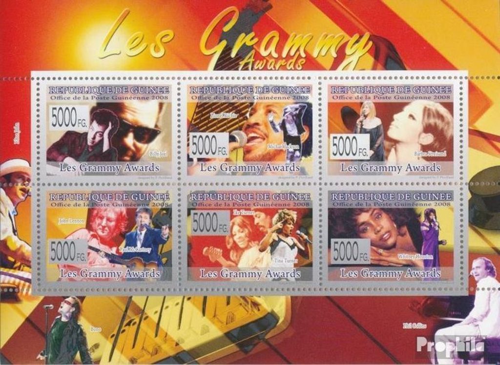 Briefmarken Guinea 2008 Mi 6001-6006 Kleinbogen (kompl. Produktbild 