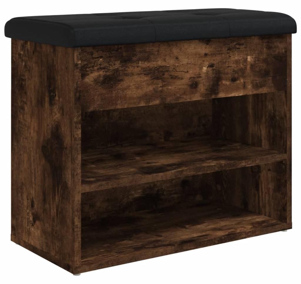 vidaXL Lavica na topánky smoke oak 62x32x50 cm materiál na Obrázok produktu 