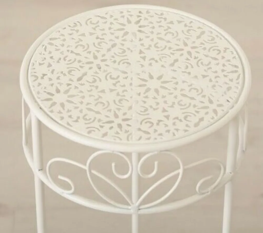 Table pour téléphone blanche en métal 70 cm - Support stable et robuste - 5