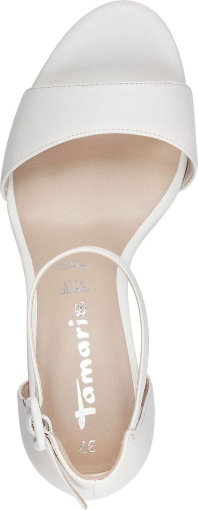 Tamaris Damen Sandalette Leder geschlossene Fersenpartie 1-28326-42, Größe:39 EU, Farbe:Weiß