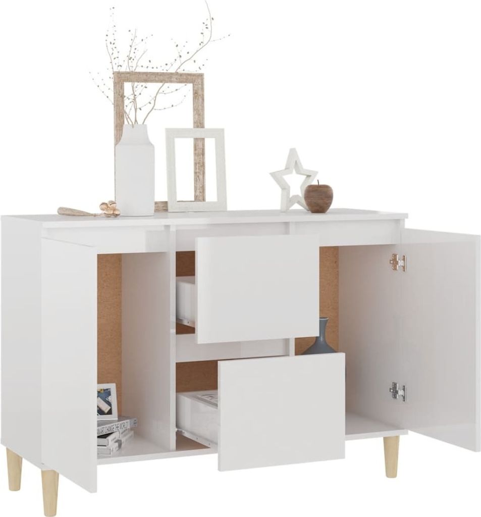 Kredens biały wysoki połysk 103,5x35x70 cm materiał Zdjęcie produktu 2