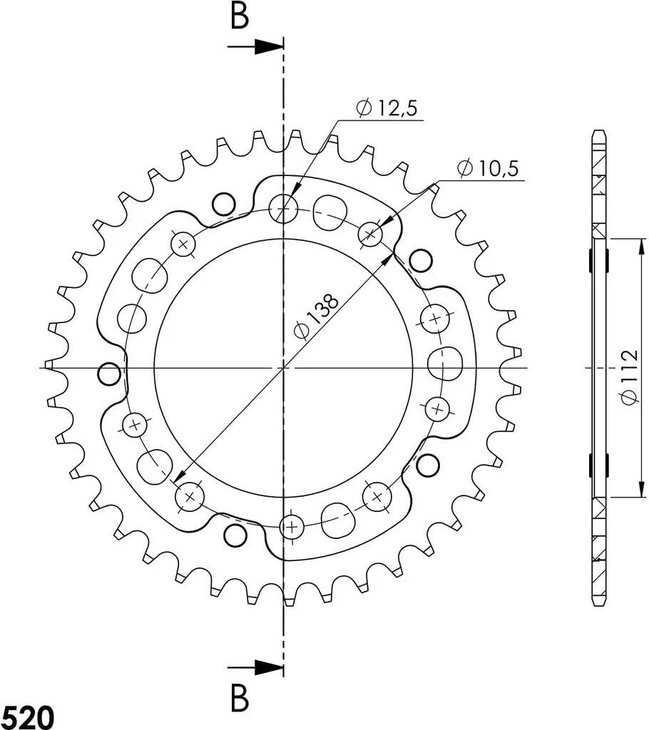 Couronne Supersprox Stealth 520 39Z Noir - Fini l'usure rapide du pignon