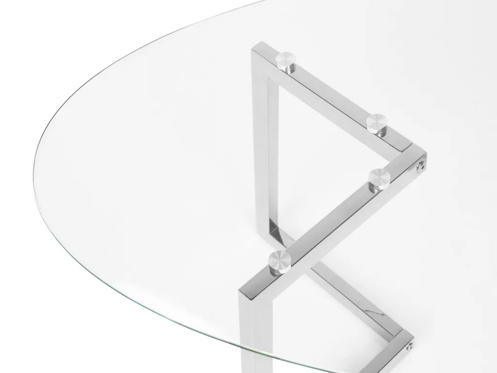 Table basse verre et métal argenté 120 cm : Solidité et design épuré - 7