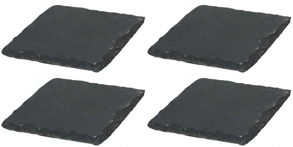 4x Schieferplatten 20x20x0,5 quadratisch Untersetzer Tischplatz 20cm Schiefer