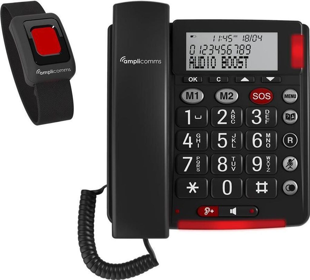 Amplicomms BigTel 50 Alarm Plus DE/FR Analog Telefon dark Produktbild 5