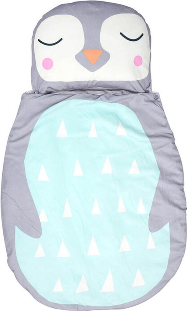 ele ELEOPTION Kinderschlafsack mit abnehmbarem Kissen für Kindertagesstätten im Vorschulalter Sleepovers-Cartoon Design (Pinguin / S)