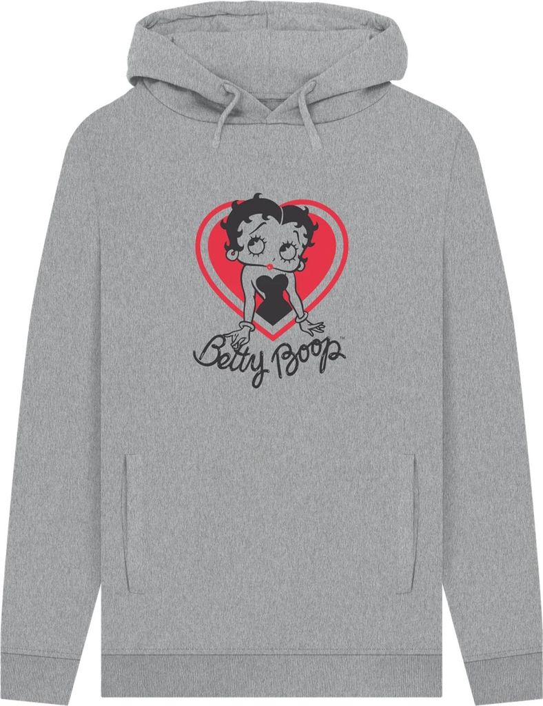 Betty Boop - Kapuzenpullover für Herren/Damen Uni PN1401 (S) (Grau meliert)