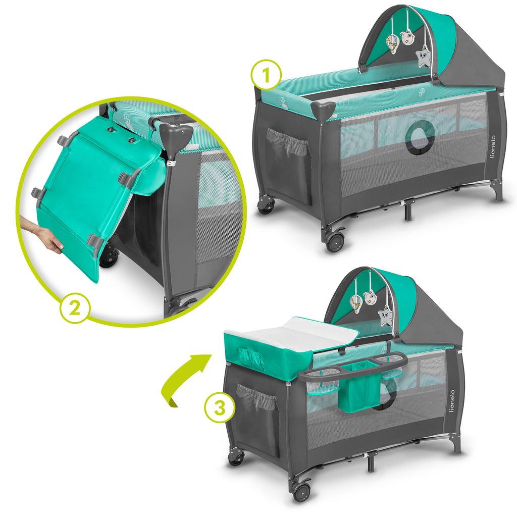 Lionelo Sven Plus 2in1 Baby Bett Laufstall Baby bis 15 kg Produktbild 5