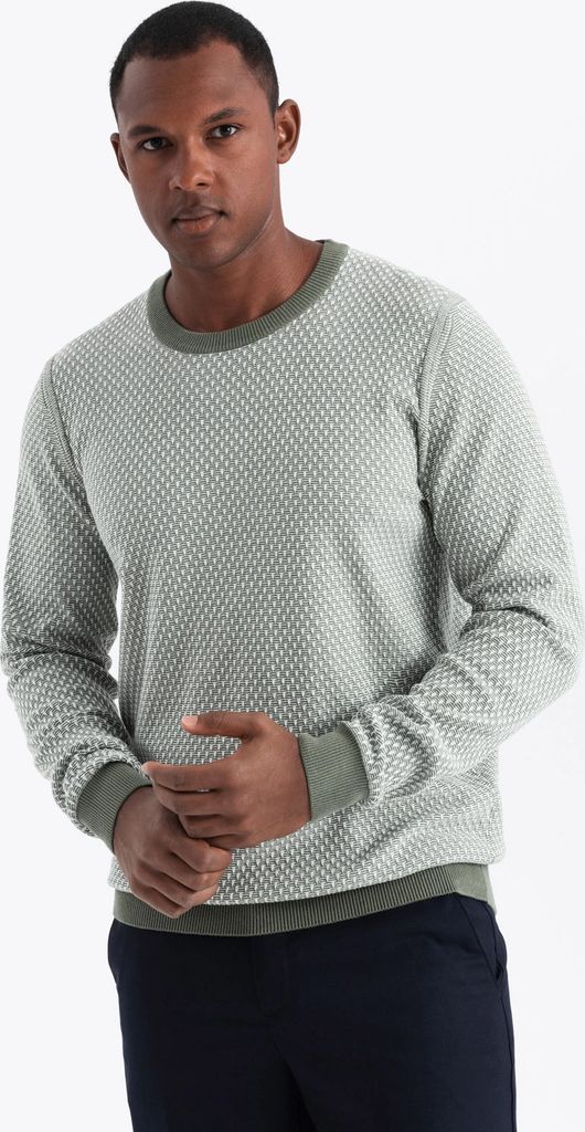 Ombre Clothing Klassischer Pullover für Männer Beekaan olive L