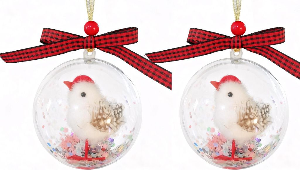Vogelkugel-Weihnachtsbaumschmuck, 3D-Tierkugel aus transparentem Kunststoff, Erinnerungsgeschenk für Vogelliebhaber
