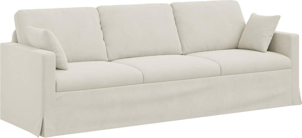 vidaXL Sofa Creme 228 x 78 x 80 cm Samt