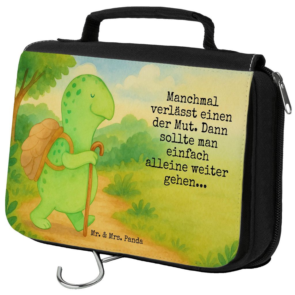 Mr. & Mrs. Panda kulturtäschchen Schildkröte Wanderer Design - Weiß - Geschenk, Kulturbeutel, badtasche, Schildkröten, Rucksack, hygienebeutel,...
