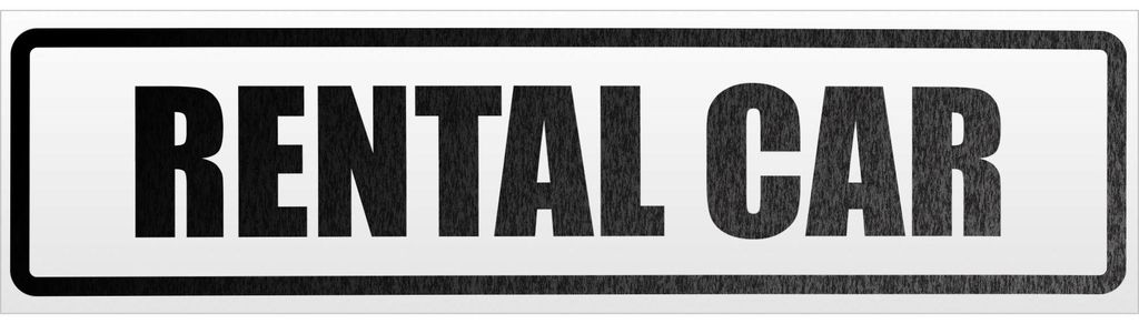 Kiwistar Rental Car Magnetschild Schild magnetisch - 20cm Schwarz - reflektierend - Magnetfolie für Auto PKW Kfz