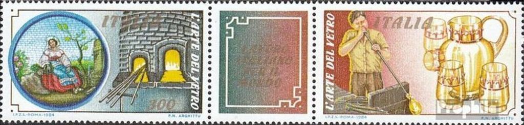 Briefmarken Italien 1984 Mi 1876-1877 Dreierstreifen (kompl.Ausg.) postfrisch Ital. Technologie