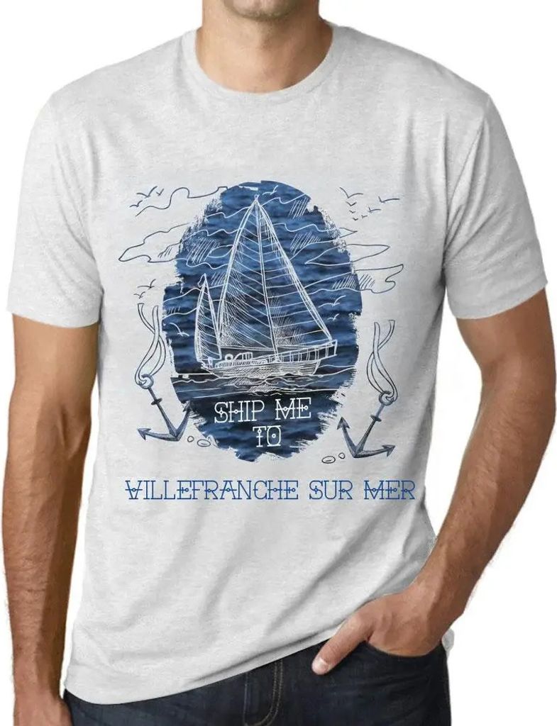 Herren Grafik T-Shirt Schicken Sie mich nach Villefranche sur Mer – Ship Me To Villefranche Sur Mer – Öko-Verantwortlich Vintage Jahrgang Kurzarm