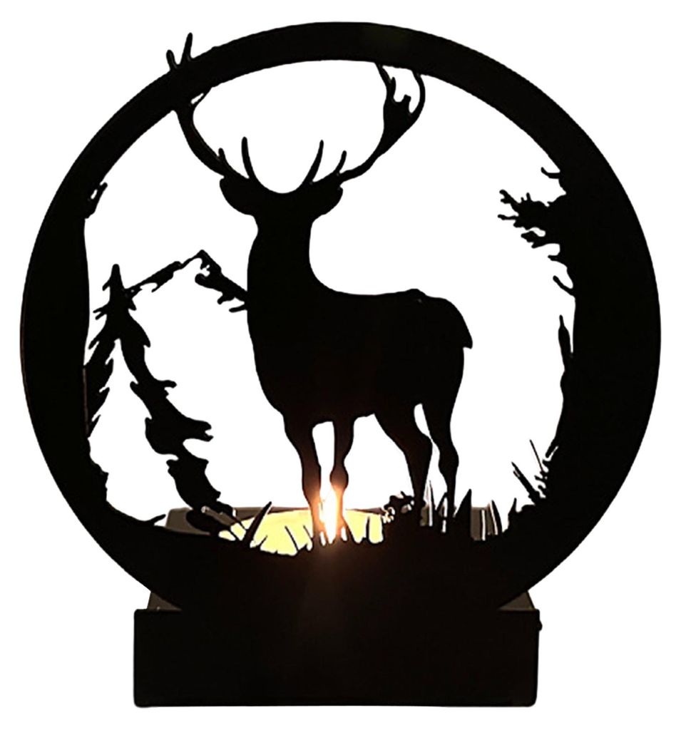 Kerzenhalter aus Eisen mit Elchmotiv – Schafft eine warme, romantische Atmosphäre – Weihnachtsschmuck für Zuhause