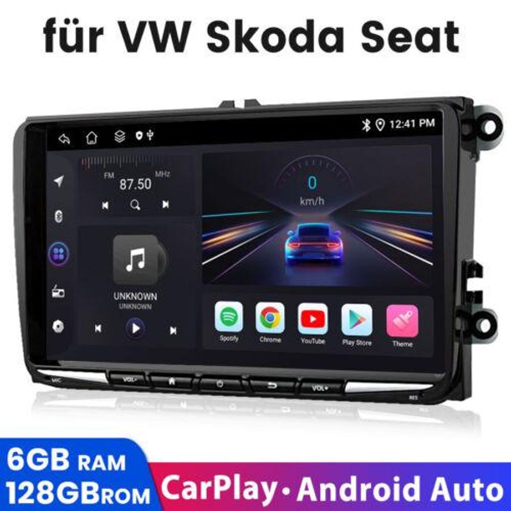 9''Autoradios Android13 carplay Navi für VW GOLF 5 6 Touran Polo Passat Skoda Seat BT WIFI 6+128G 4G SIM android auto SWC