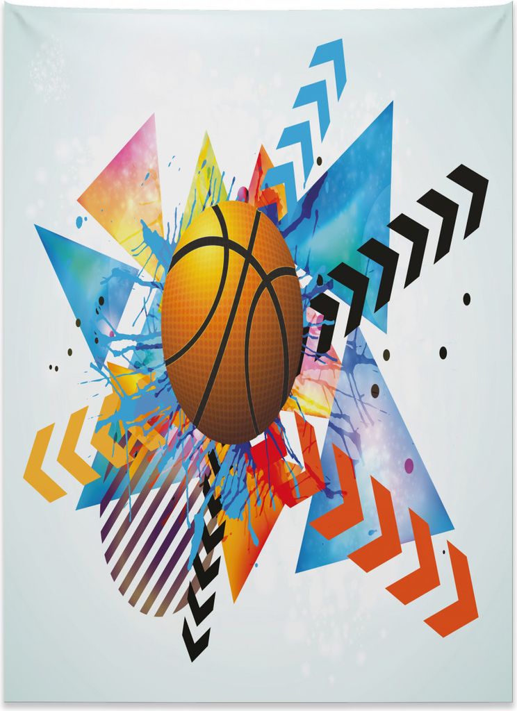 Abakuhaus Teen Zimmer Wandteppich, Ball Zickzack geometrisch aus Weiches Mikrofaser Stoff Kein Verblassen Klare Farben Waschbar, 110 x 150 cm, Mehr...