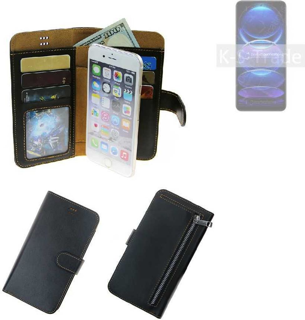 K-S-Trade Schutz Hülle kompatibel mit Xiaomi Redmi Note 12 Pro+ Klapphülle Case Phone cover Slim Handytasche Handy Hülle schwarz aus Kunstleder (1