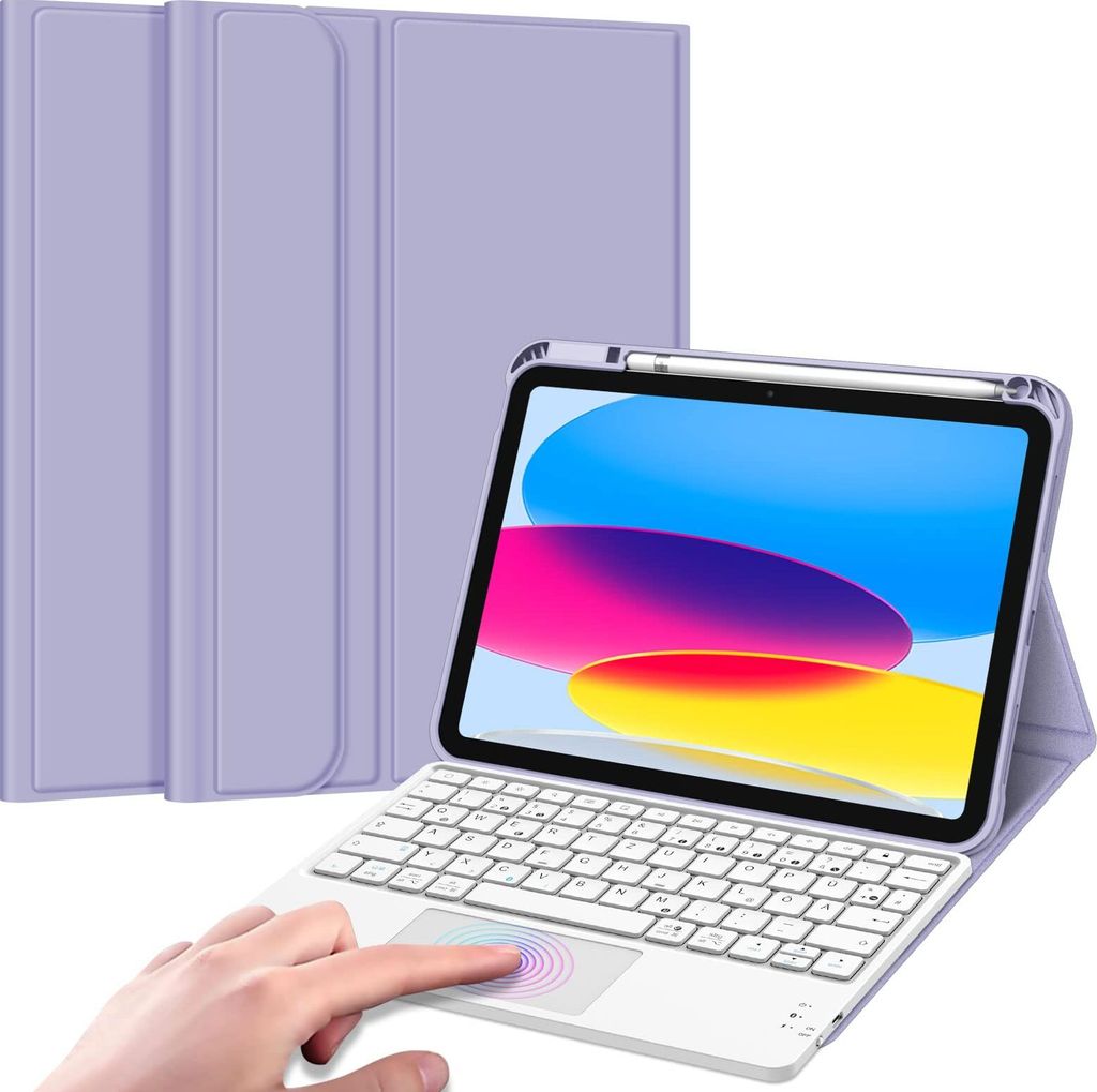 Fintie Tastatur Hülle für iPad 11. Generation 2025 11", iPad 10. Generation 2022 10.9" Schutzhülle mit magnetisch Abnehmbarer Deutscher Tastatur...