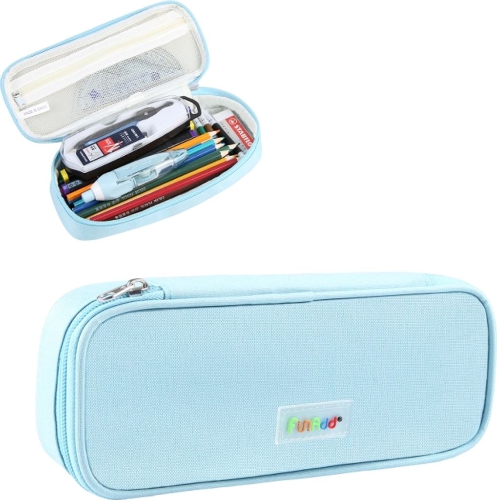 FunAdd Pencil Case Cosmetic Storage Ant Cloth Organizer Tasche, Größe: 235 x 105 x 50mm (Lichtblau)