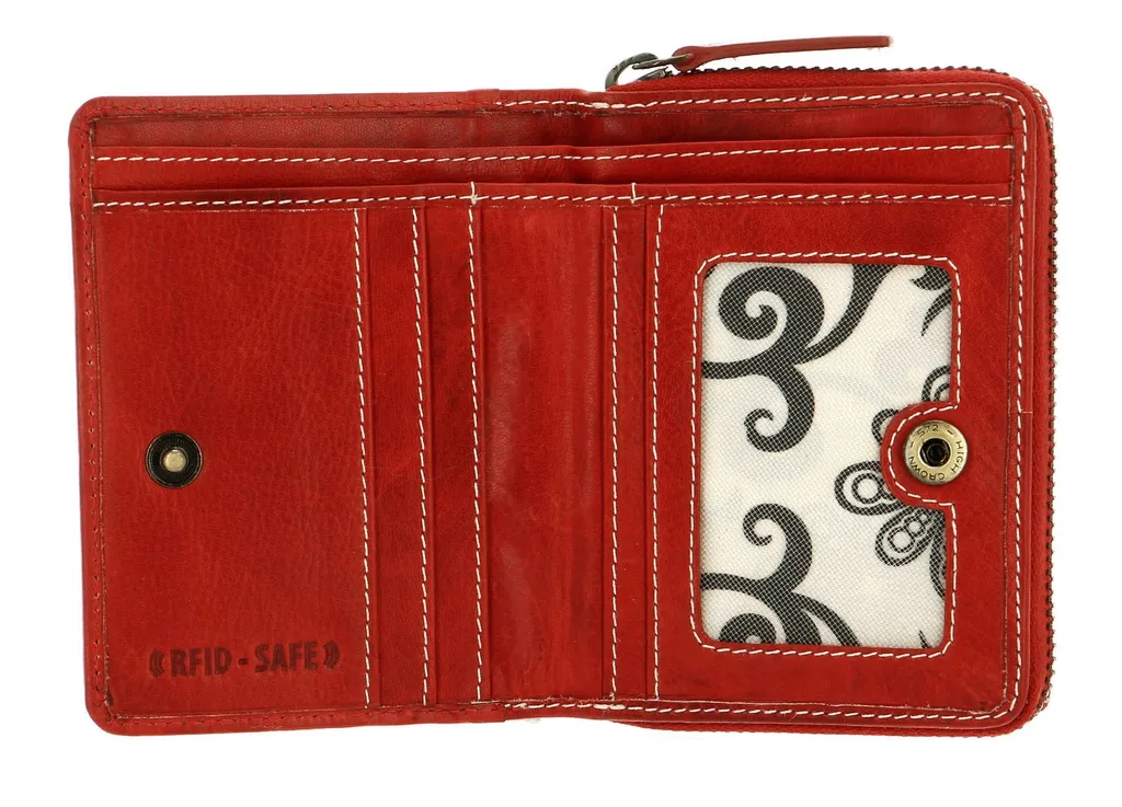 Porte-monnaie en Cuir CHIEMSEE Rouge avec Compartiments Multiples