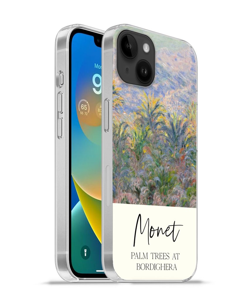 MuchoWow Handyhülle Schutzhülle Hülle für Apple iPhone 14 Plus - Soft case Monet - Kunst - Palmen in Bordighera Silikon Softcase Handy Hülle...