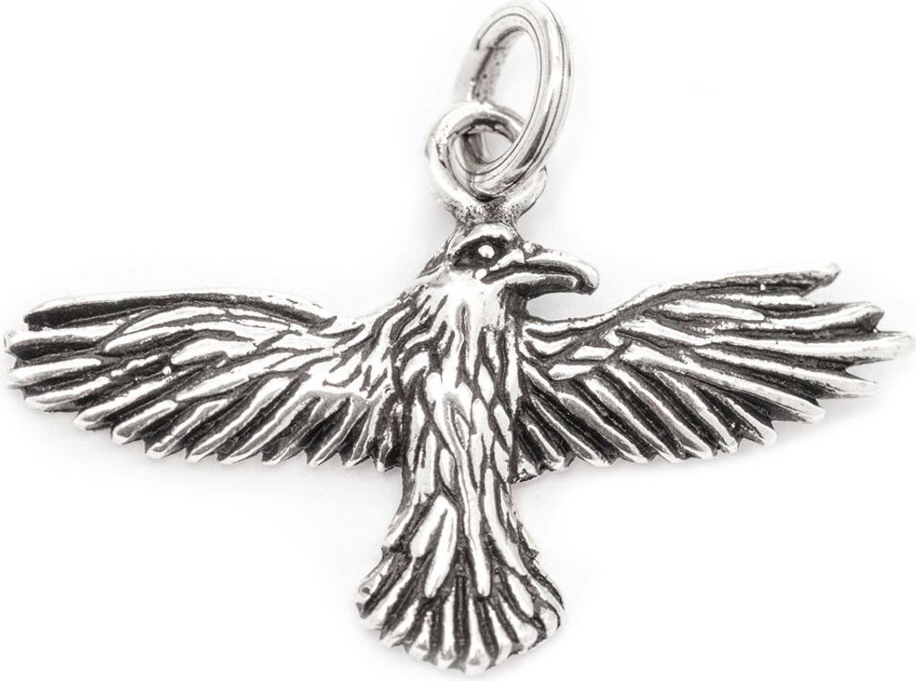 Rabe klein Schmuck Anhänger 925er Silber - Vögel - 22x29mm