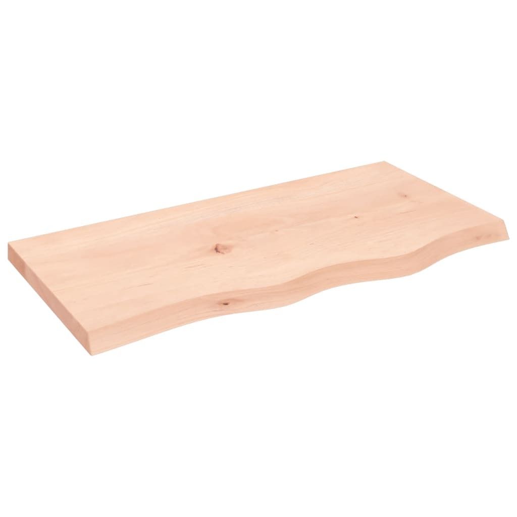 The Living Store Wandregal 80x40x(2-4) cm Massivholz Eiche Unbehandelt