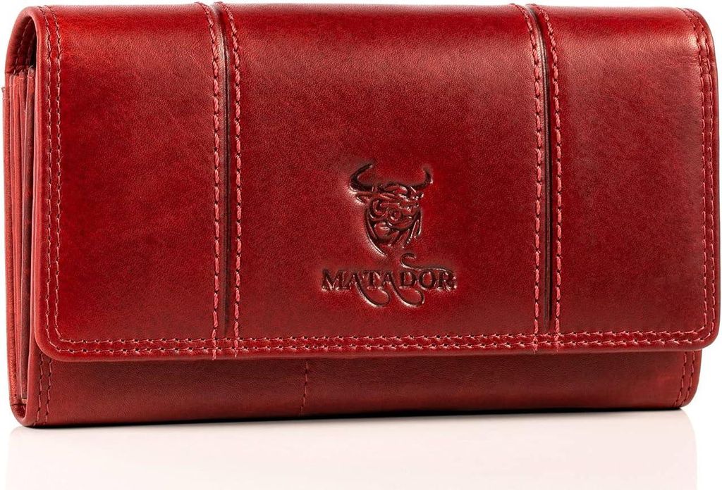 XL Damen Portemonnaie Groß aus Leder, Karten Geldbörse mit 16 Kartenfächern, XXL Münzfach, RFID Schutz, Luxus Brieftasche mit Geschenkbox, ger...