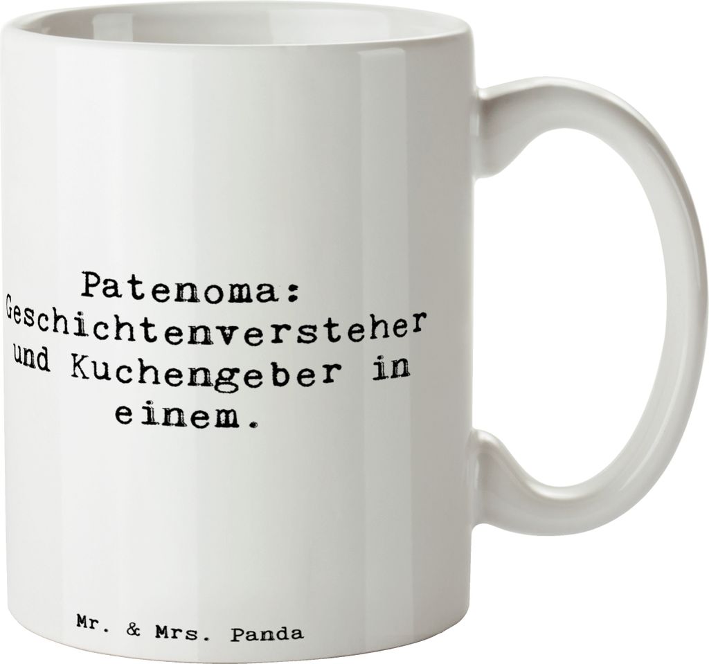 Mr. & Mrs. Panda Kaffeebecher Spruch Patenoma - Weiß - Geschenk, Becher, Kuchen, Kaffeetasse, Großmutter, Freude, Patenschaft, Familienbindung, T...