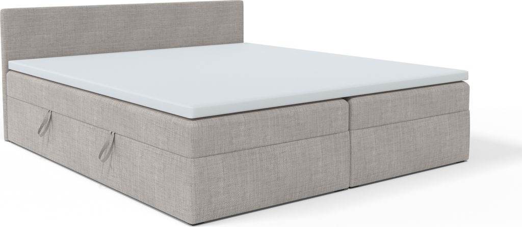 FEDVE Boxspringbett Bett Verdig Doppelbett Bettkästen Hellgrau 160x200