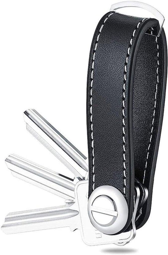 Leder-Schlosshalter | Praktischer Leder-Schlosshalter | Klein, eleganter Organizer für den Schlüssel, ideal als Geschenk, schwarz