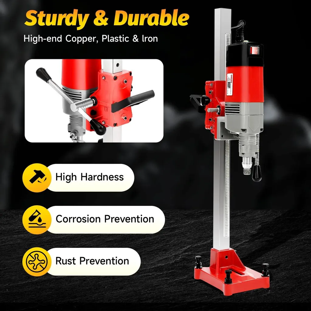Carotteuse Diamant 2300W Ø165mm avec Support de Forage Prise EU Rouge - 2