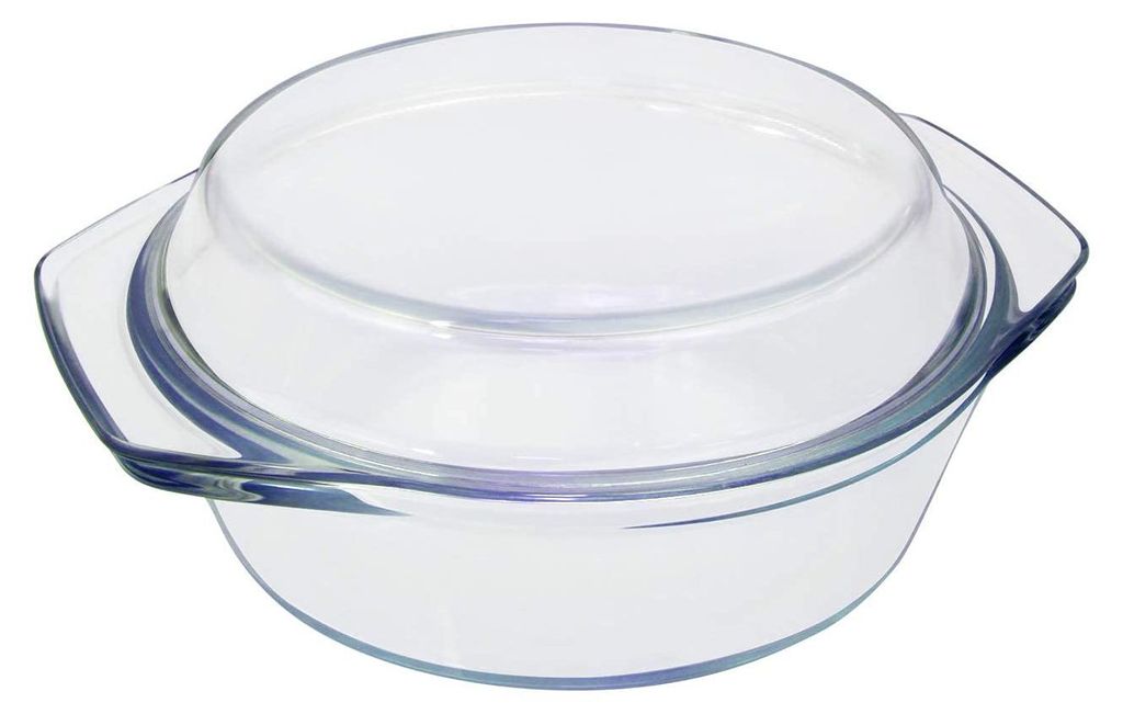 Glas-Auflaufform mit Deckel, 1 Liter, 15 cm. Kleine Auflaufform mit Deckel. Ofen- und mikrowellengeeignete Glasform mit Deckel, für 1 Person. Einz...
