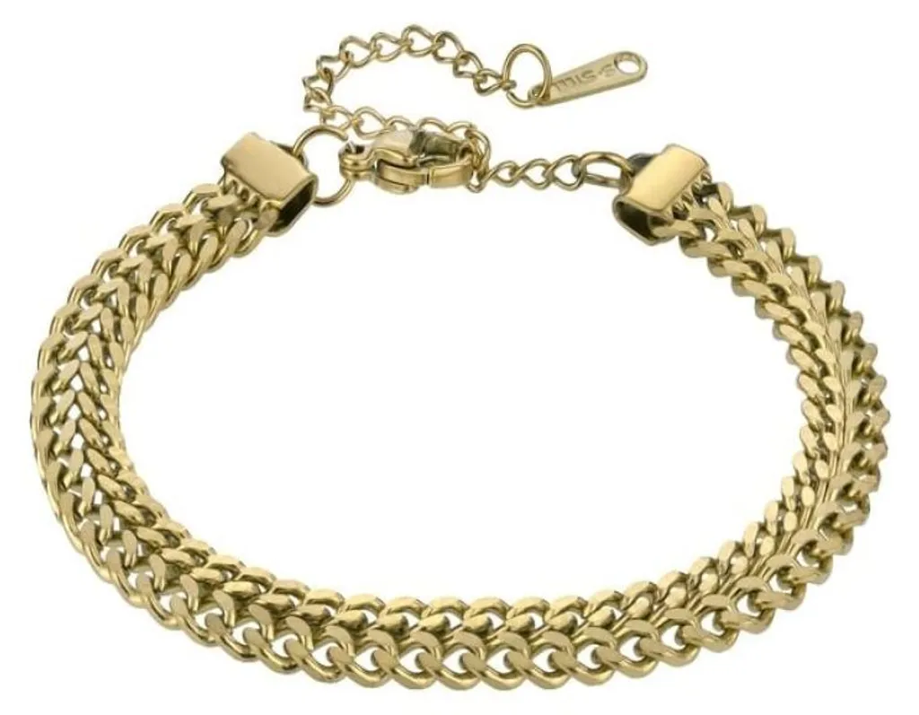 Bracelet plaqué or MCB24027G en acier : Éclat durable sans irritations