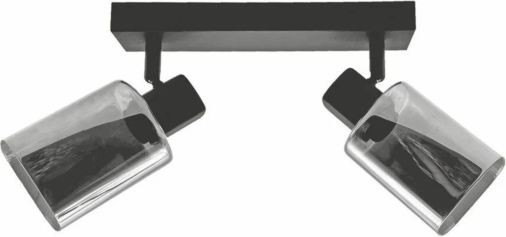 Spot de plafond Harlow noir Reality 2xE14 40W en verre 14x25x9 cm IP20