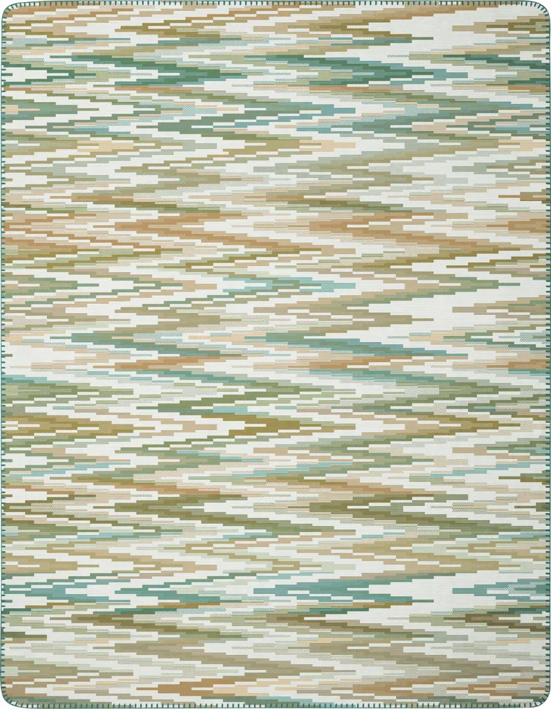 Plaid Teal à Point de Surjet Biederlack Mission 150x200 Qualité Pro