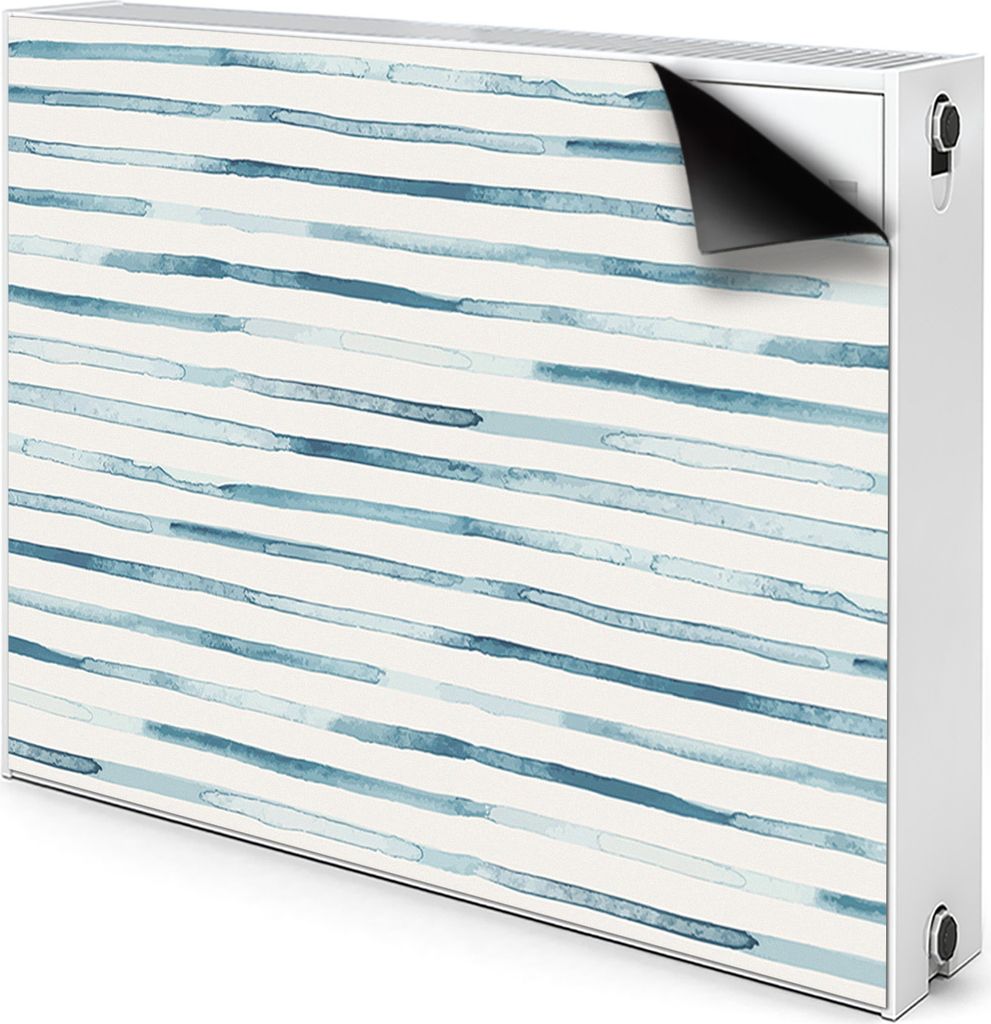 Magnet Verkleidung Abdeckung Heizkörperabdeckung Heizkörperabdeckung 80x60 cm - Blau, Linien