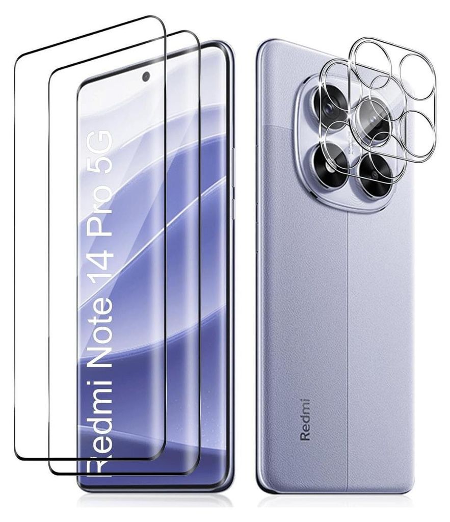 2X Schutzglas für Xiaomi Redmi Note 14 Pro 5G Panzerfolie Produktbild 