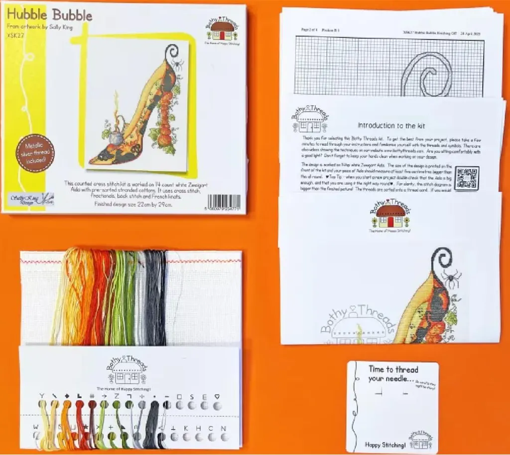 Point de Croix Broderie Bulle d'Eau Kit Déco Murale Bothy Threads