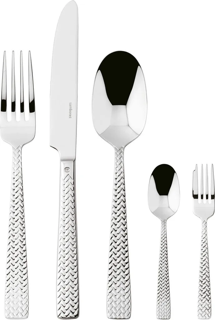 Couverts inox 18/10 Sambonet Cortina 30 pièces design ergonomique chic