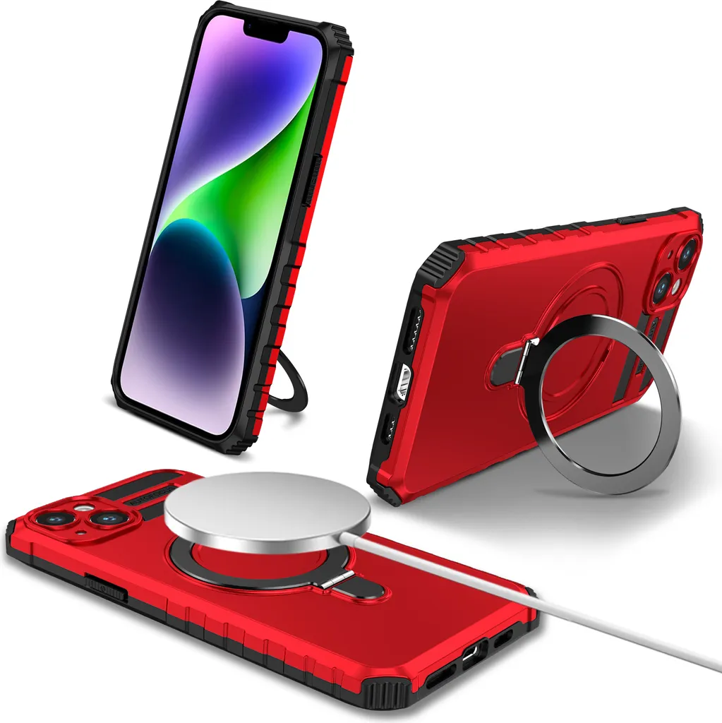 Custodia Antiurto iPhone 15 Plus MagSafe con Stand: Massima Sicurezza
