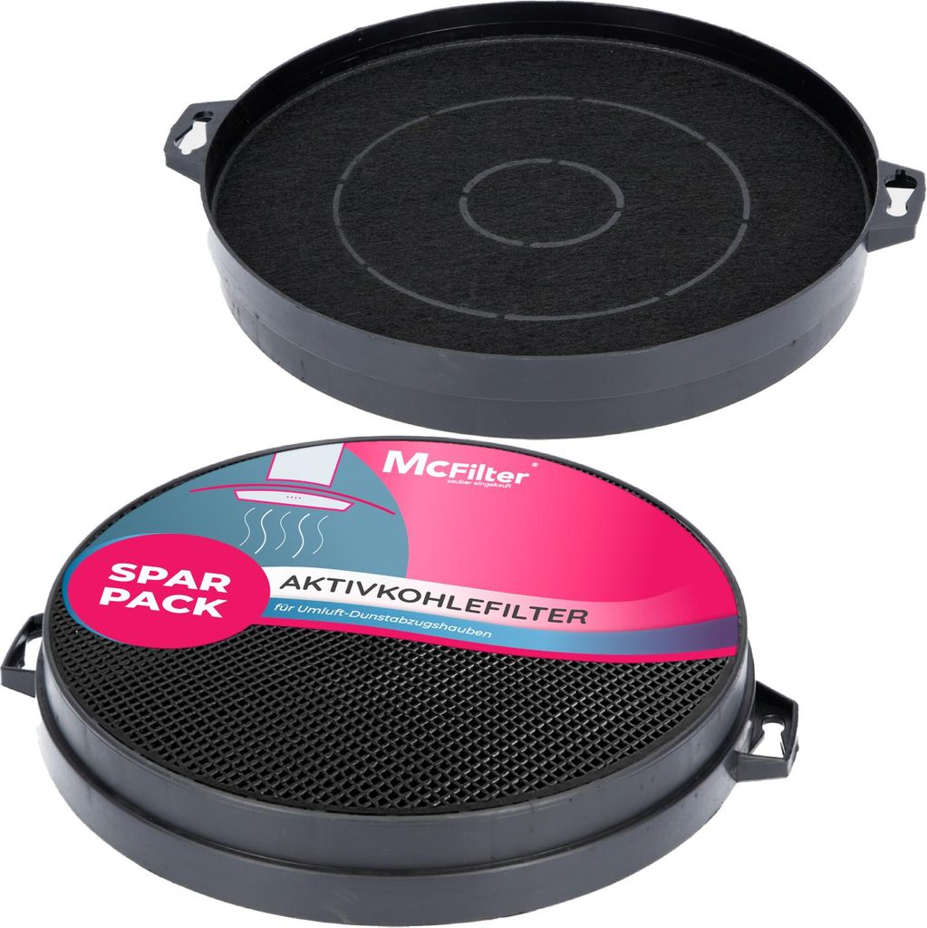 McFilter | 2x Aktivkohlefilter passend für Constructa 00353121, Bosch/Neff DHZ5140, Bauknecht 481281718524, AEG 902979371/9, Filter für Dunstabzu...