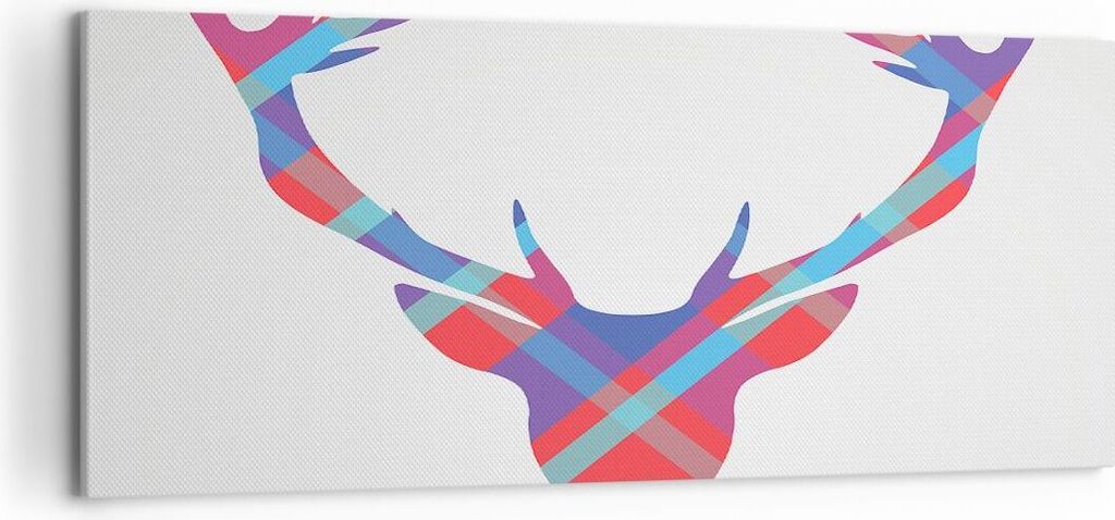 Bild auf Leinwand - Leinwandbild - Abstraktion Hörner - 120x50cm - Wand Bild - Wanddeko - Leinwanddruck - Bilder - Kunstdruck - Wanddekoration - L...